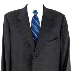 Samuelsohn JP Tilford Wool 3 Button Blazer 44L Gray Nailshead‎ Sport Coat